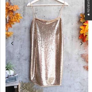 Free People Gold Sequin Dress